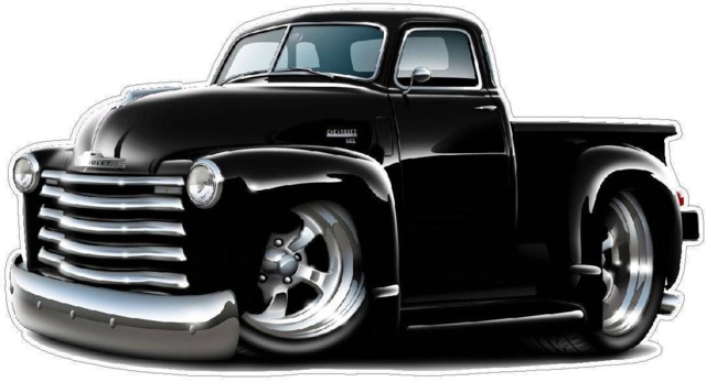 1950S Chevy Truck Wall Decal Classic Cartoon Car Vinyl Sticker - image 1