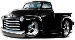1950S Chevy Truck Wall Decal Classic Cartoon Car Vinyl Sticker - thumbnail 1