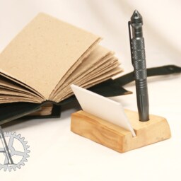 Maple Burl Pen & Business Card Holder Live Edge Desk Organizer - thumbnail 2