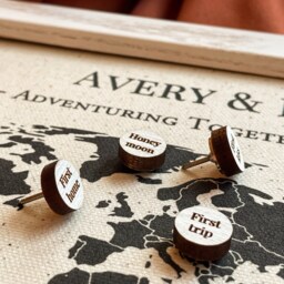 Adventuring Together Cotton Map With Custom Pins Anniversary Gift For Him 2nd Gifts Men - thumbnail 2