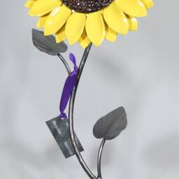 Handmade Sunflower Metal Sculpture Ornament Valentines Gift Display Anniversary Present Yellow Floral Centrepiece Mother's Day - thumbnail 2