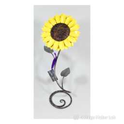 Handmade Sunflower Metal Sculpture Ornament Valentines Gift Display Anniversary Present Yellow Floral Centrepiece Mother's Day