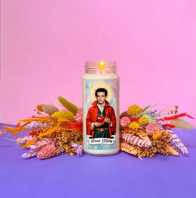 Saint Matty Healy Prayer Candle 8 Oz Fandom Soy Wax Novelty Gift - image 1