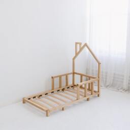 Toddler Floor Bed, Montessori Furniture, House Bed Frame, Nursery Playroom Decor, Kid Bedroom Furniture, Wooden Baby Indoor Playhouse - thumbnail 4