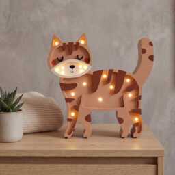 Wooden Cat Lamp For Kids, Led Night Light, Custom Kids Room Decor Light, For Gifts, Gifts - thumbnail 4