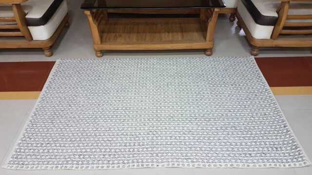 Handwoven Wool Rug Artisan Crafted, Beach House Style - image 1