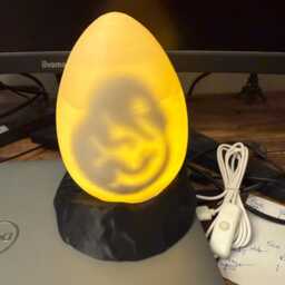 Jurassic Dinosaur Egg Lamp - 3D Printed Prehistoric Night Light - Unique Dino Gift For Kids & Adult - thumbnail 2