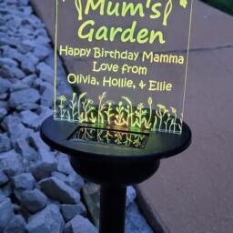 Personalised Solar Garden Light Engraved Led Acrylic Panel - thumbnail 3