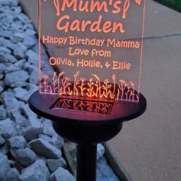 Personalised Solar Garden Light Engraved Led Acrylic Panel - thumbnail 2
