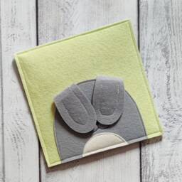 Felt Bunny Quiet Book Page Waldorf Toy For Baby - thumbnail 2