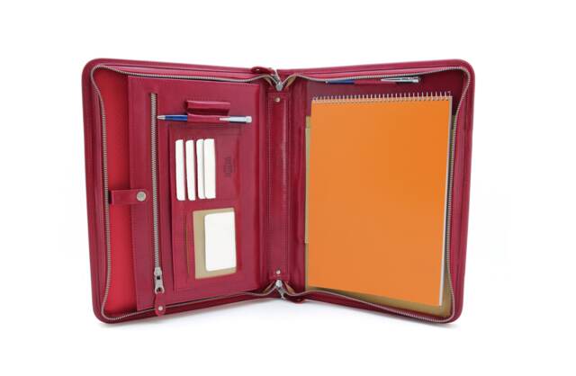 Zippered Portfolio, Business Padfolio, Leather Pocket Folder Organizer, Work Folder, Portfolio With Handles - image 1