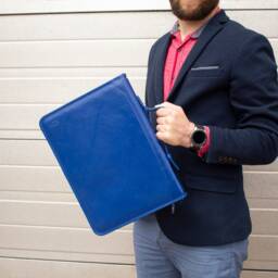 Zippered Portfolio, Business Padfolio, Leather Pocket Folder Organizer, Work Folder, Portfolio With Handles - thumbnail 4