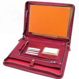 Zippered Portfolio, Business Padfolio, Leather Pocket Folder Organizer, Work Folder, Portfolio With Handles - thumbnail 3
