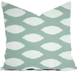 Pillow Custom Cover - Milky Blue Ice Powder Robin Egg Coral Modern 16x16, 18x18 - thumbnail 4