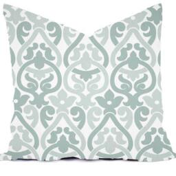 Pillow Custom Cover - Milky Blue Ice Powder Robin Egg Coral Modern 16x16, 18x18 - thumbnail 3