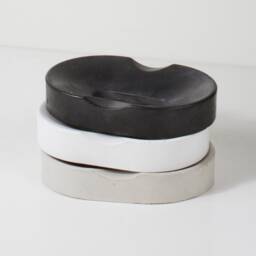 Modern Soap Dish Made Of Concrete, Black, White, & Grey, Bathroom Decor, Lovely Gift, Approx. 11 cm, Modern, Elegant, Oval - thumbnail 3