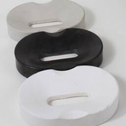 Modern Soap Dish Made Of Concrete, Black, White, & Grey, Bathroom Decor, Lovely Gift, Approx. 11 cm, Modern, Elegant, Oval - thumbnail 2
