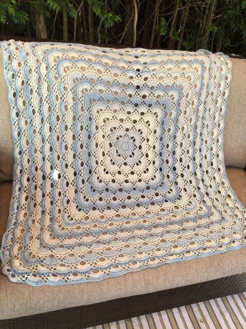 Crochet Baby Blanket Variegated Cotton Lace - image 1