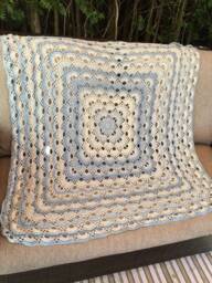 Crochet Baby Blanket Variegated Cotton Lace - thumbnail 1