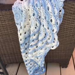 Crochet Baby Blanket Variegated Cotton Lace - thumbnail 3