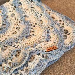 Crochet Baby Blanket Variegated Cotton Lace - thumbnail 2