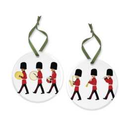 Hand-Printed Changing Of The Guard Christmas Ornament Ceramic Tree Decoration - thumbnail 1
