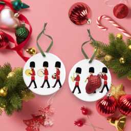 Hand-Printed Changing Of The Guard Christmas Ornament Ceramic Tree Decoration - thumbnail 3
