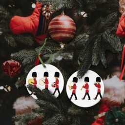 Hand-Printed Changing Of The Guard Christmas Ornament Ceramic Tree Decoration - thumbnail 2