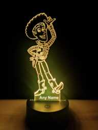 Personalised Woody Night Light - Children's Kids Bedroom Led Birthday Gift Christmas - thumbnail 1