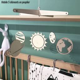Wooden Mobile Planets/Decoration Room Child & Baby - thumbnail 2