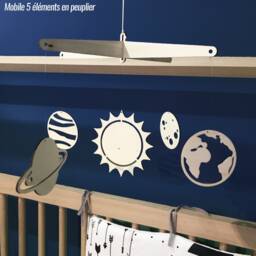 Wooden Mobile Planets/Decoration Room Child & Baby - thumbnail 1