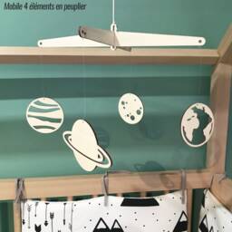 Wooden Mobile Planets/Decoration Room Child & Baby - thumbnail 3