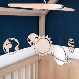 Wooden Mobile Planets/Decoration Room Child & Baby - thumbnail 4