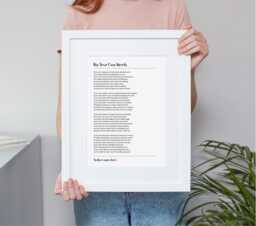 Personalised Poem Print. Use Your Own Words. Custom Made. Favourite Lyrics Poster Wedding Anniversary Funeral Reading Gift 8x10, A4, A3 - thumbnail 1