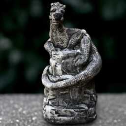 Large Dragon Statue Gothic Figurine Outdoor Wildlife Sculpture Cement Animal Decoration Handmade Halloween Decor Lover Gift - thumbnail 2