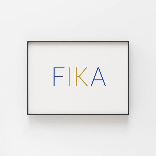 Scandinavian Wall Art, Fika Poster, Scande Art Print, Minimalist Modern, Pictures For Living Room Walls - image 1
