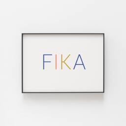 Scandinavian Wall Art, Fika Poster, Scande Art Print, Minimalist Modern, Pictures For Living Room Walls - thumbnail 1
