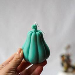 Enchanted Moon Pumpkin Candle Autumn Home Decor, Vegan Soy Wax - thumbnail 3