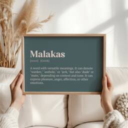 Malakas Print - Versatile Greek Word Art, Modern Home Decor, Unique Gift, Funny & Sophisticated Wall Culture Decor - thumbnail 1