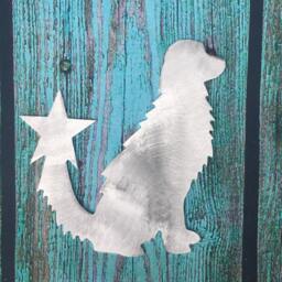 Golden Retriever, Dog Christmas Tree Topper, Wreath Decoration, Holiday Wall Art, Plant Stake, Pet Memorial, Aluminum, Star - thumbnail 3