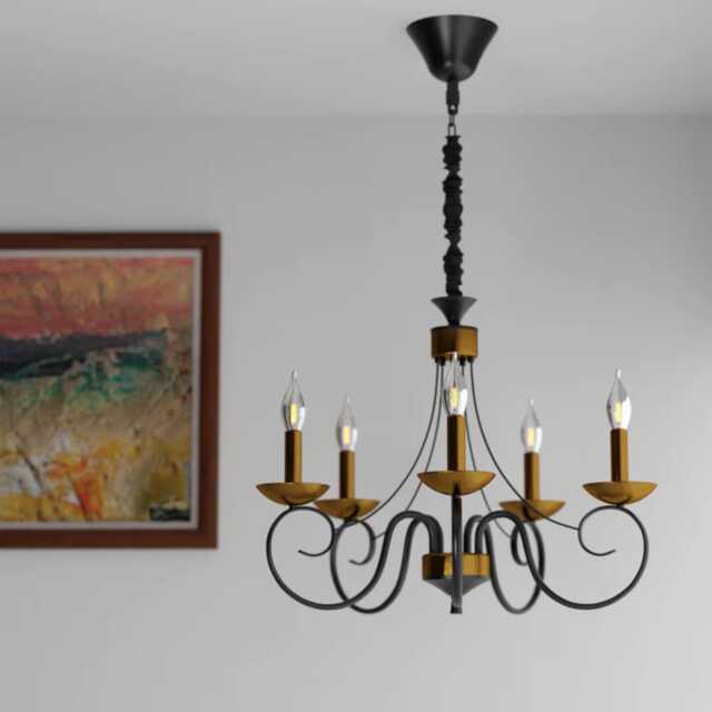 Vintage Metal Chandelier Rustic 3/5-Light Ceiling Pendant Lamp - image 1