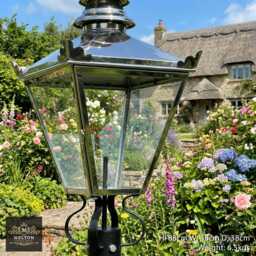 Victorian Lantern, Lamp Post Top Fitting, Garden Lighting Real Stainless With Glass, Steel Not Copper - thumbnail 2