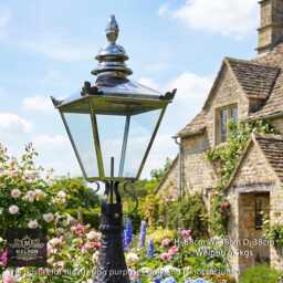 Victorian Lantern, Lamp Post Top Fitting, Garden Lighting Real Stainless With Glass, Steel Not Copper - thumbnail 1