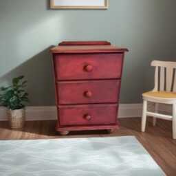 Bedside Nightstands, Hand Painted Distressed Rustic Emperor's Silk Chest - thumbnail 2