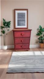 Bedside Nightstands, Hand Painted Distressed Rustic Emperor's Silk Chest - thumbnail 1