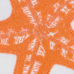 Beaded Orange Sea Creatures Pattern, Cotton Linen, 24x24/26x26, Beach Style Euro Sham - Starfish Makeover - thumbnail 4
