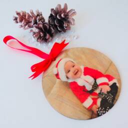 Christmas Gift For Grandparents/Grandma Grandad, Personalised Wooden Photo Heart Or Bauble, Your On Wood, Gift, Keepsake - thumbnail 3