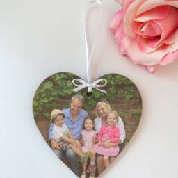 Christmas Gift For Grandparents/Grandma Grandad, Personalised Wooden Photo Heart Or Bauble, Your On Wood, Gift, Keepsake - thumbnail 2