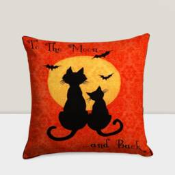 Happy Thanksgiving Cushion Cover, Haunted House Pillow Case, Horror Pumpkin Decor, Ghost Accent, Special Halloween Gift, Spooky Home Decor - thumbnail 2