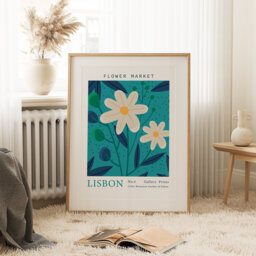 Flower Market Wall Print, Modern Floral Art Poster, Gallery Art, Plant Boho, Living Room, Bedroom, Kitchen, Home 1639 - thumbnail 1